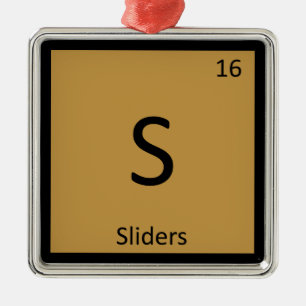 S - Sliders Burger Chemistry Periodic Table Symbol Metal Tree Decoration