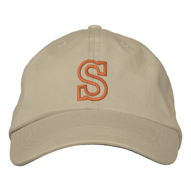 "S" Small Athletic Letter Embroidered Hat (Front)