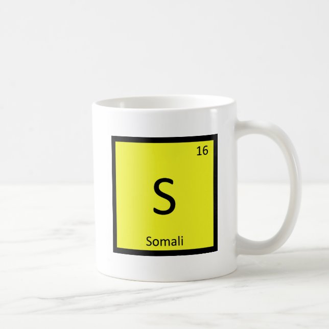 S - Somali Cat Chemistry Periodic Table Element Coffee Mug (Right)