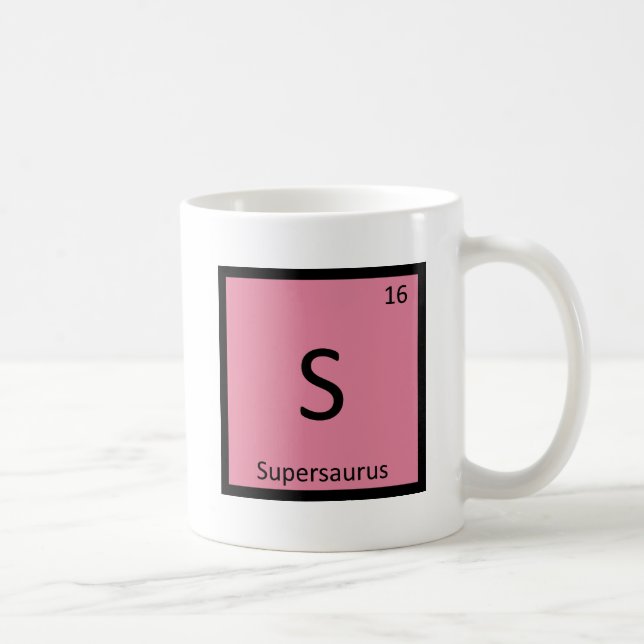 S - Supersaurus Dinosaur Chemistry Periodic Table Coffee Mug (Right)