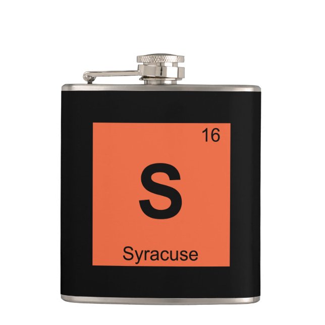 S - Syracuse New York Chemistry Periodic Table Hip Flask (Front)