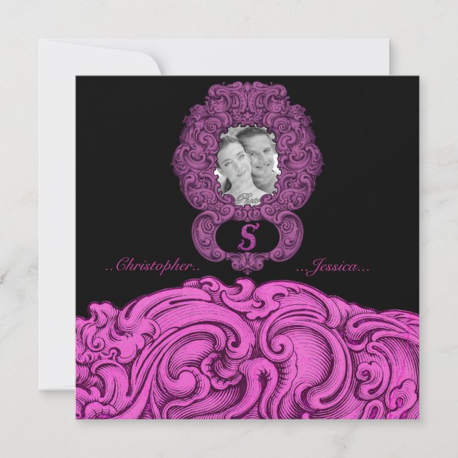 S - The Falck Alphabet (Pink ) (Wedding) Invitation (Front)