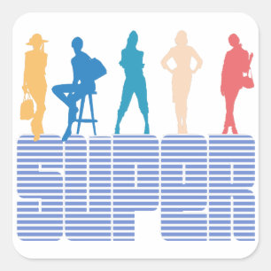 S.U.P.E.R - Style Unique Power Elite Rise Girls Square Sticker