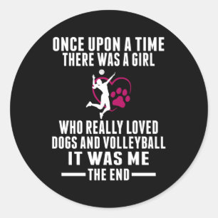 S Volleyball Player Classic Round Sticker