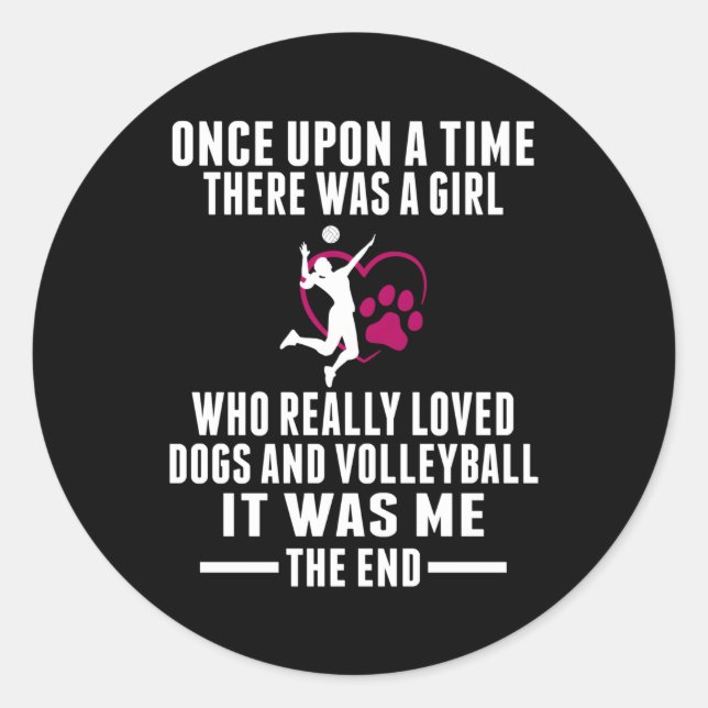 S Volleyball Player Classic Round Sticker (Front)