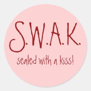 S.W.A.K. sealed with a kiss! sticker