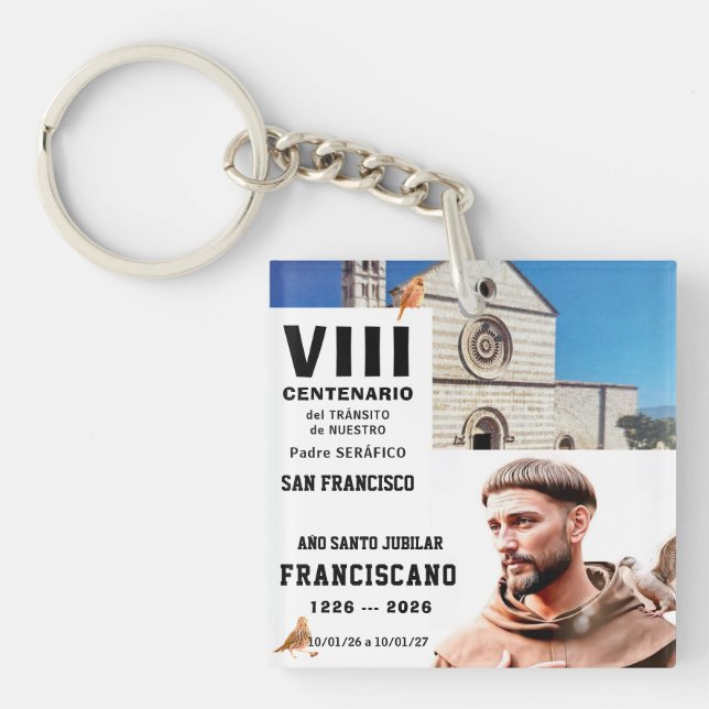 Sa  Francisco de Assisi Glossy Poster Key Ring (Front)