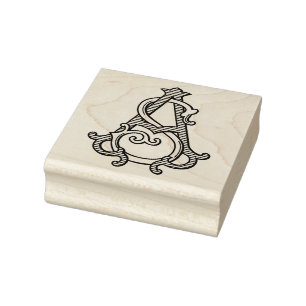 SA Monogram AS Monogram Rubber Ink Stamp