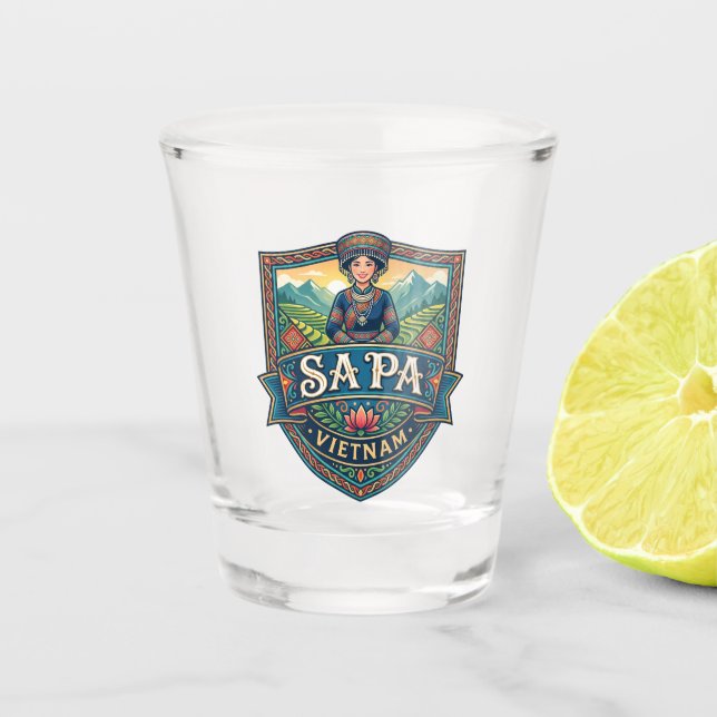 Sa Pa Vietnam Shot Glass (Front)