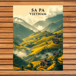 Sa Pa Vietnam Travel Rice Terraces Mountain  Postcard