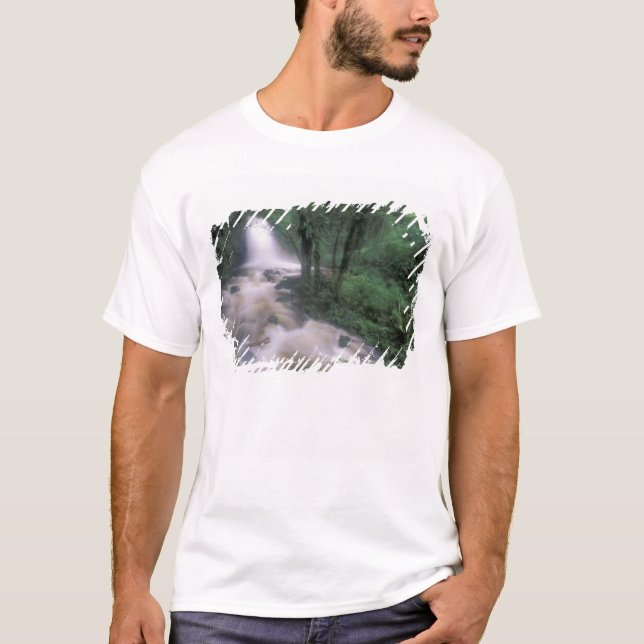 SA, Peru, S.H. Machu Picchu, Cascade and cloud T-Shirt (Front)