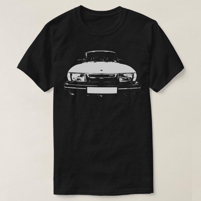 Saab 900 Turbo 1980s classic monoblock white T-Shirt (Design Front)