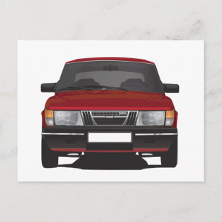 Saab 900 turbo (red) postcard