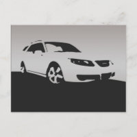 Saab 9-5 Aero front - Grey on charcoal background