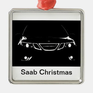 Saab Christmas Metal Tree Decoration