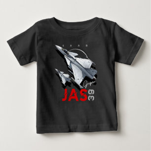 Saab JAS39 Gripen Swedish Fighterjet Aircraft Baby T-Shirt