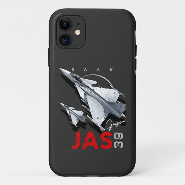 Saab JAS39 Gripen Swedish Fighterjet Aircraft Case-Mate iPhone Case (Back)