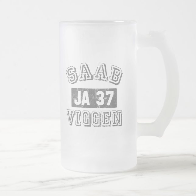 Saab Viggen Frosted Glass Beer Mug (Right)