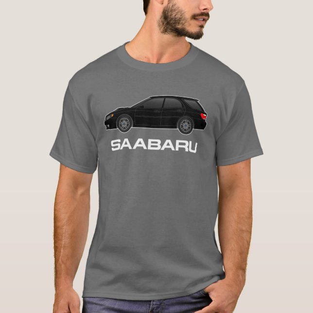 saabaru  9-2X in Black T-Shirt (Front)