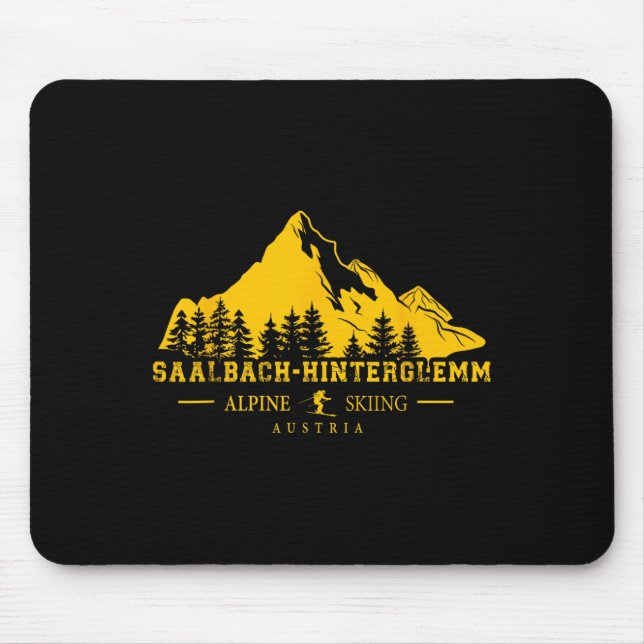 Saalbach Hinterglemm Austria Ski Resort Alpine Ski Mouse Pad (Front)