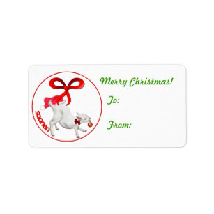 Saanen Kid  Goat Christmas  Gift Tag Sticker