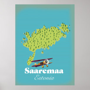 Saaremaa Estonia map Poster