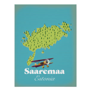 Saaremaa Estonia map  Poster