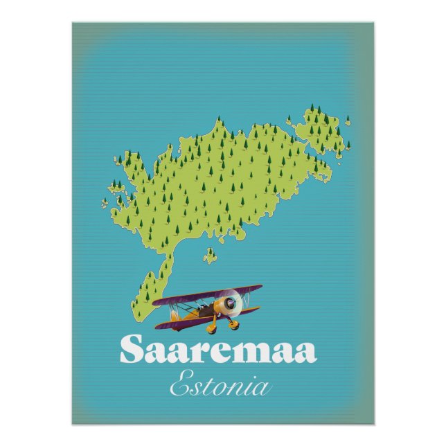 Saaremaa Estonia map  Poster (Front)