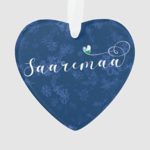 Saaremaa Flag Heart, Estonia Ornament
