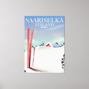 Saariselkä Finland ski poster Canvas Print