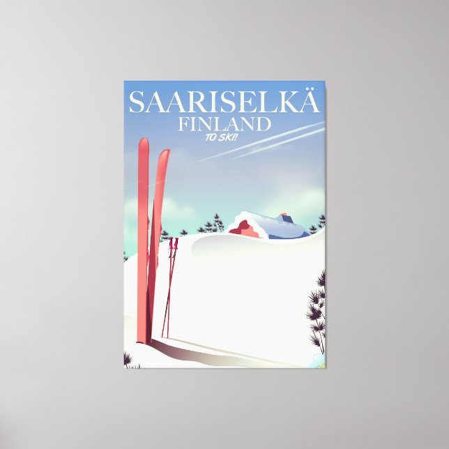 Saariselkä Finland ski poster Canvas Print (Front)