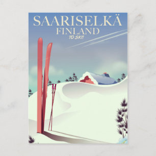 Saariselkä Finland ski poster Postcard