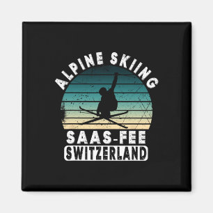 Saas-fee Ski Resort Swiss Alps Alpine Skiing Switz Magnet