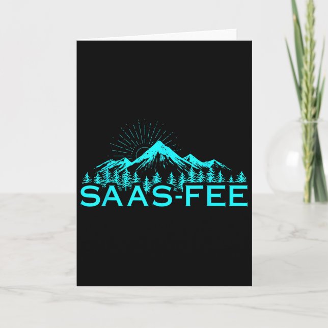 Saas-fee Ski Resort Swiss Alps Skiing Switzerland  Card (Front)
