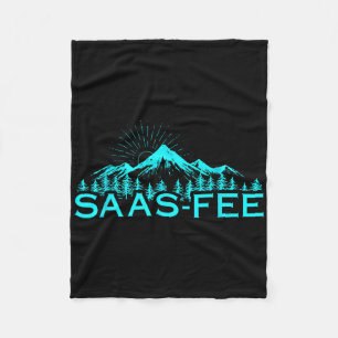 Saas-fee Ski Resort Swiss Alps Skiing Switzerland  Fleece Blanket