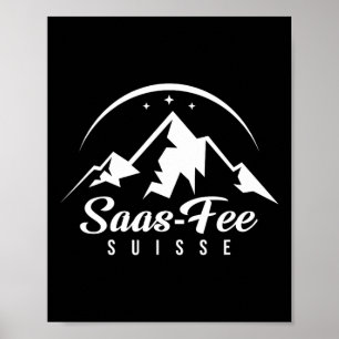 Saas-fee Switzerland Ski Resort Skiing Snowboardin Poster