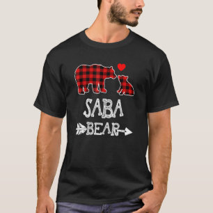 Saba Bear Red Buffalo Plaid Grandma Bear Pajama T-Shirt