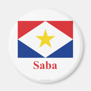 Saba Flag with Name Magnet