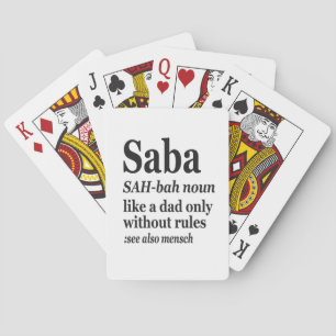 Saba Hebrew Grandpa Definition Jewish Hanukkah Gif Playing Cards