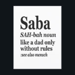 Saba Hebrew Grandpa Definition Jewish Hanukkah Gif Postcard<br><div class="desc">Saba Funny Hanukkah Deinition Shirt</div>