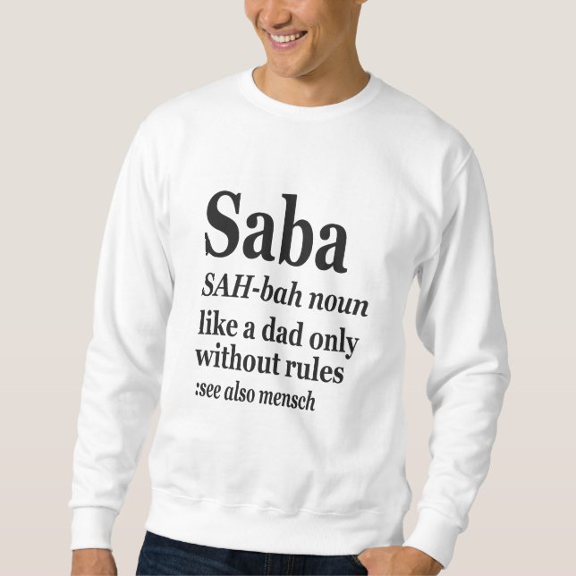 Saba Hebrew Grandpa Definition Jewish Hanukkah Gif Sweatshirt (Front)