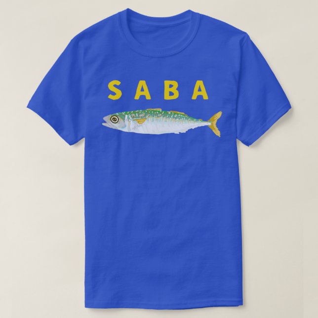 SABA mackerel in Japanese T-Shirt (Design Front)