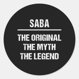 Saba The Original Name Myth Legend Hebrew Classic Round Sticker