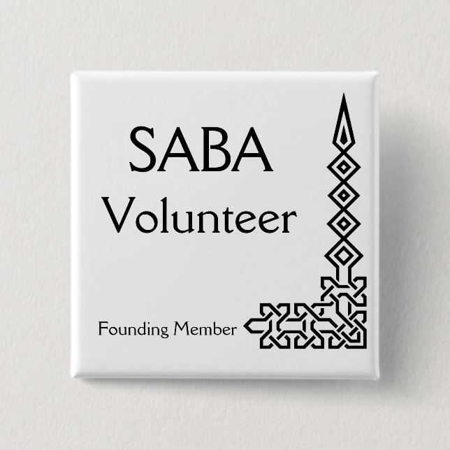 SABA, Volunteer, Founding Member 15 Cm Square Badge (Front)