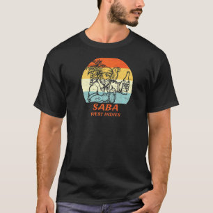 Saba West Indies Vintage Pirate & Parrot Vacation T-Shirt