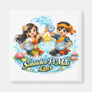Sabaidee Pi Mai Lao – Lao New Year Water Festival Magnet