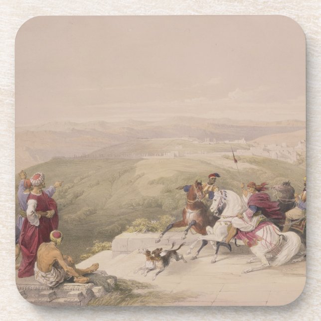 Sabaste, ancient Samaria, April 17th 1839, plate 4 Coaster (Front)