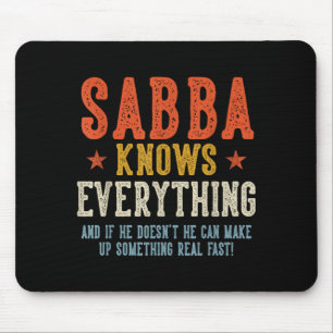 Sabba knows everything father's day retro vintage  mouse pad