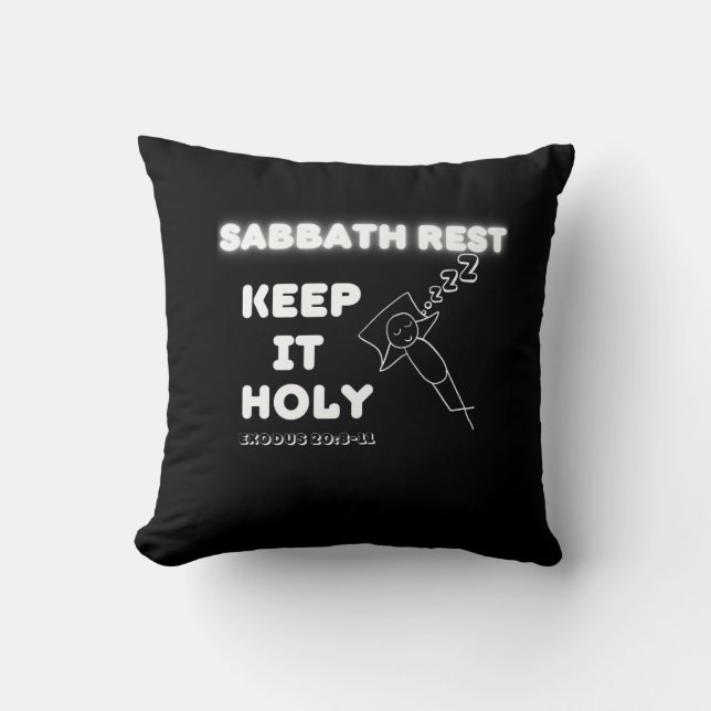 Sabbath Rest Keep It Holy Graphic Design Cushion (Front)