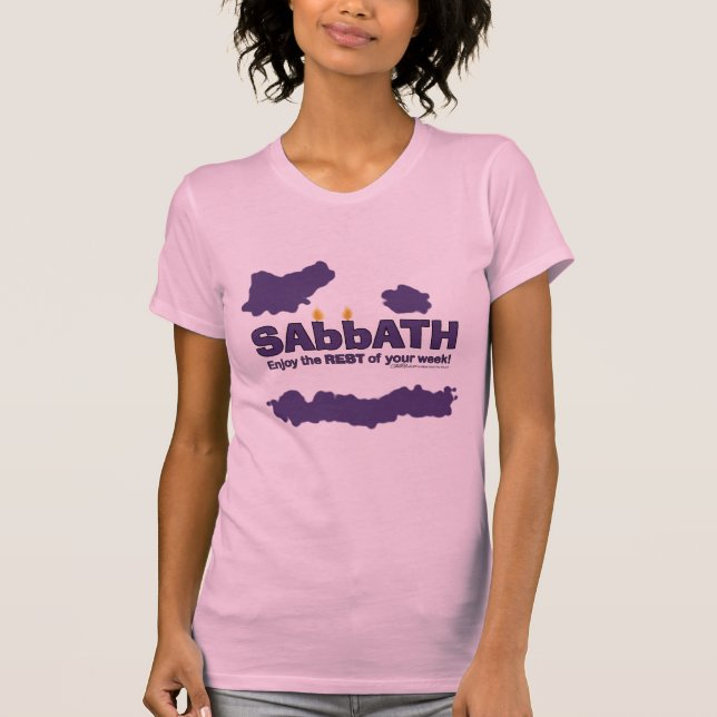 Sabbath with Candles- Enjoy the REST of Your Week T-Shirt (Front)